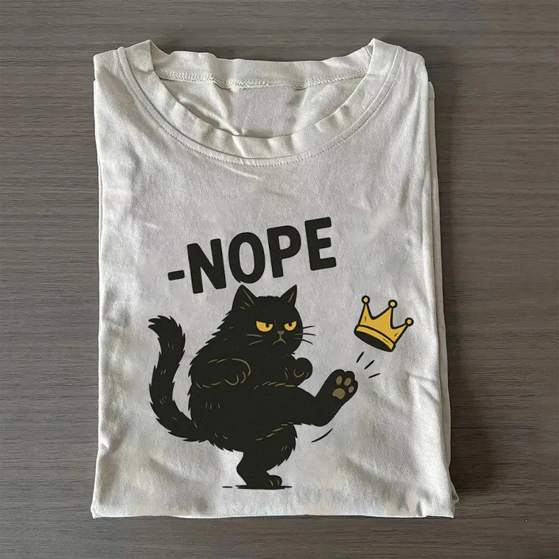 Anti Trump Nope Cat Crown T-Shirt Funny Protest Graphic Tee Gift For Activists