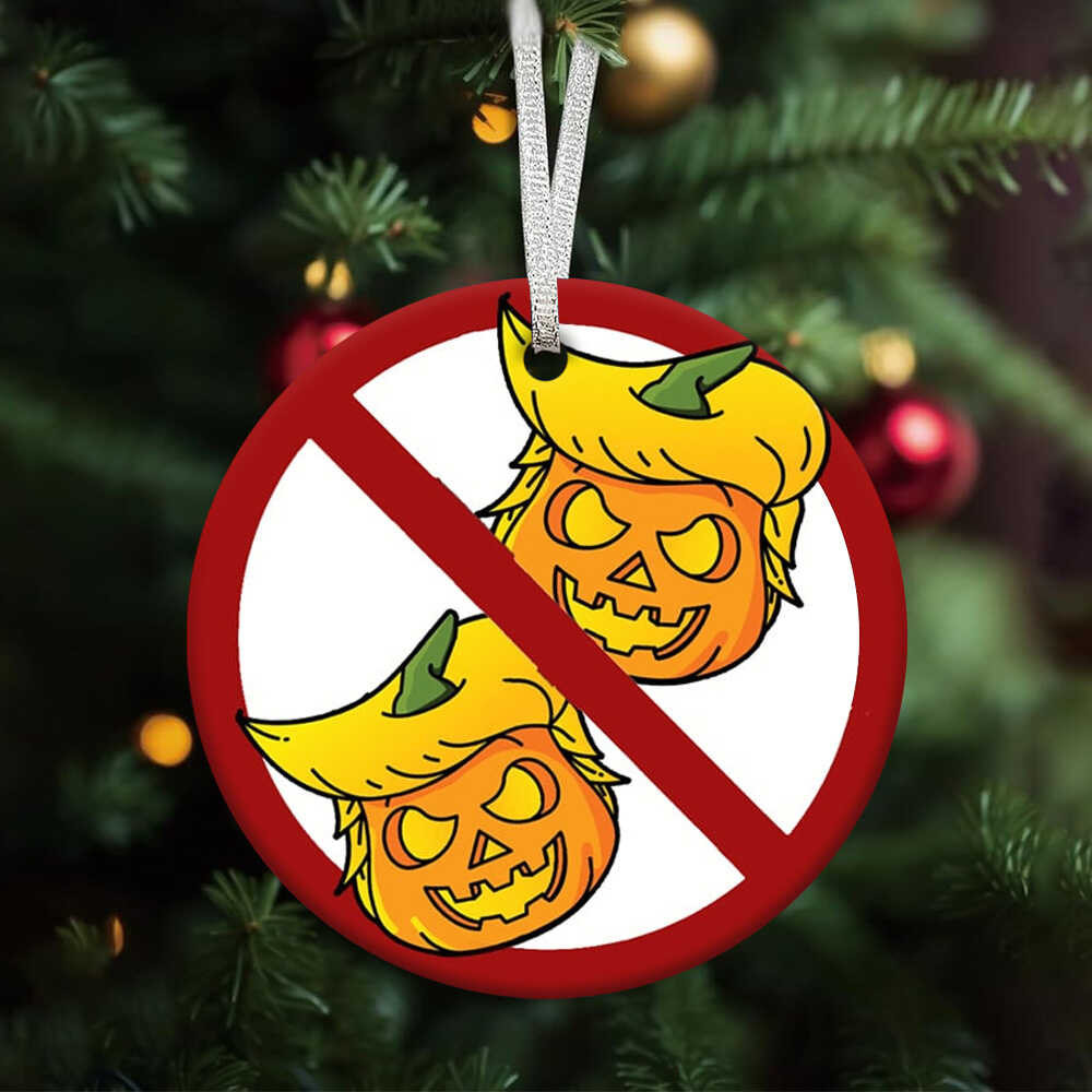 Anti Trump Ornament No MAGA Pumpkin Halloween Ornament Harris For President Merch