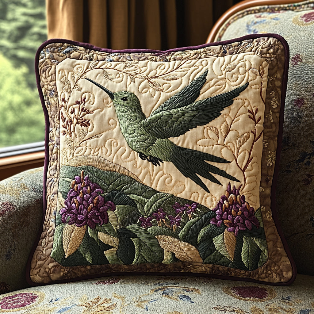Antique Hummingbird Quilted Pillow Case Best Hummingbird Gifts For Christmas 