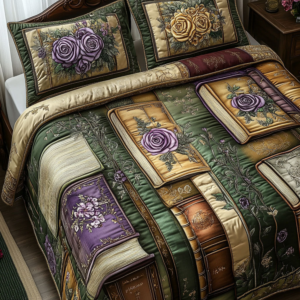 Antique Wisdom Quilted Bedding Set Bed Decorations Great Book Lover Gift Ideas
