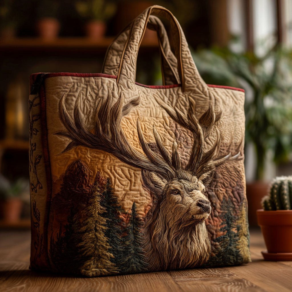 Antler Trail Quilted Tote Bag Gifts For Forestry Majors