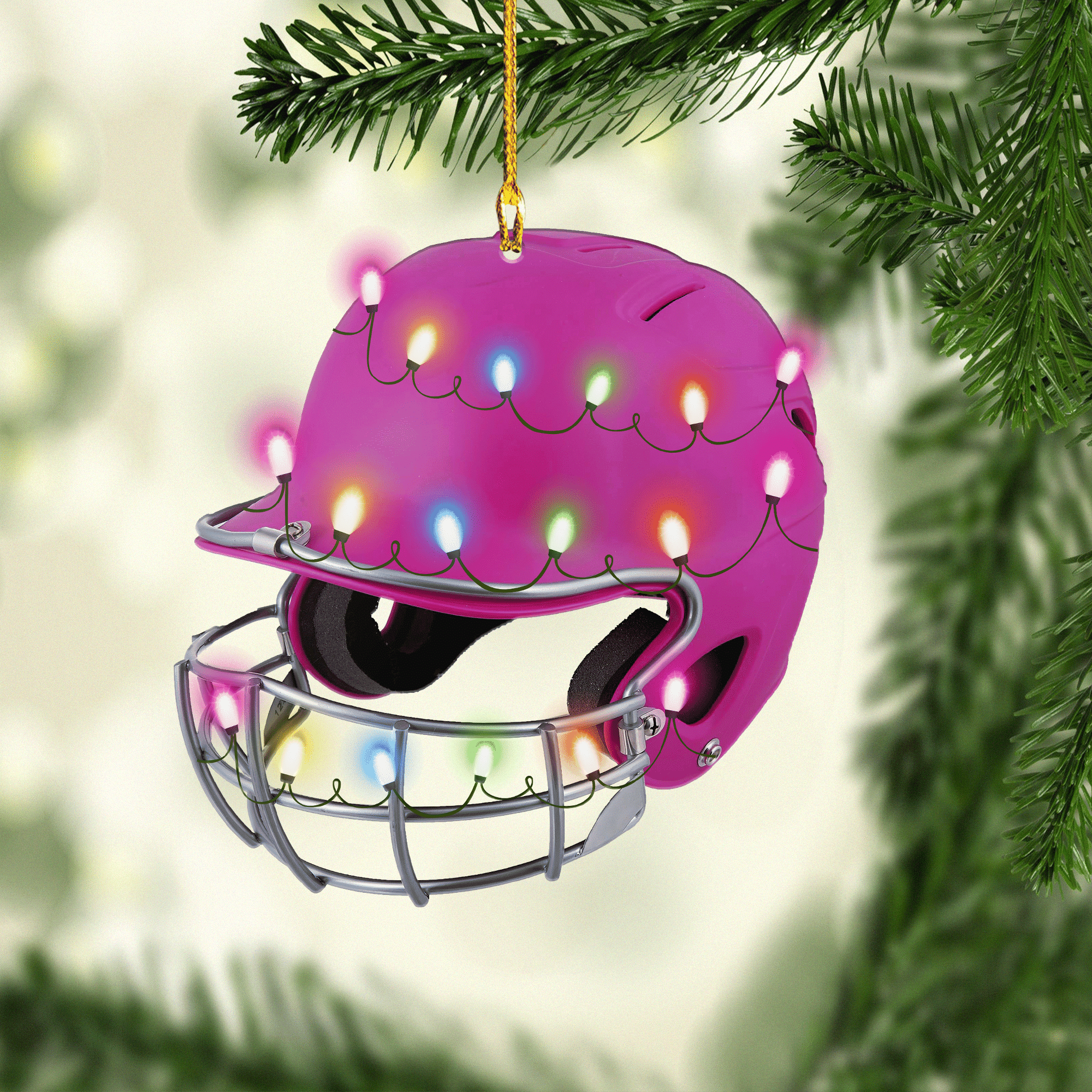 Any Color Softball Batting Helmet Christmas Acrylic Shaped Ornaments Gift for Son Men
