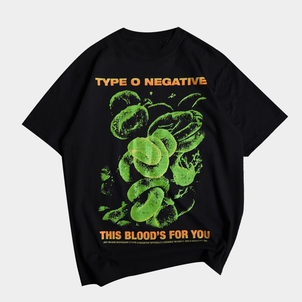 Any Means Necessary Merch Blood Cell T-Shirt Type O Negative This Blood's For You Shirt