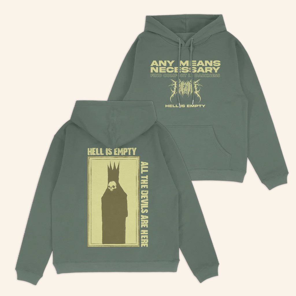 Any Means Necessary Merch Hell Is Empty Hoodie Gift Ideas For Wife