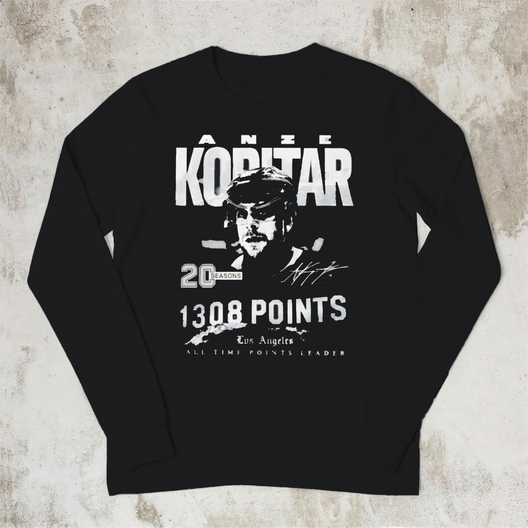 Anze Kopitar 1308 Points 20 Seasons Los Angeles All Time Points Leader Sweatshirt Gift For Fans