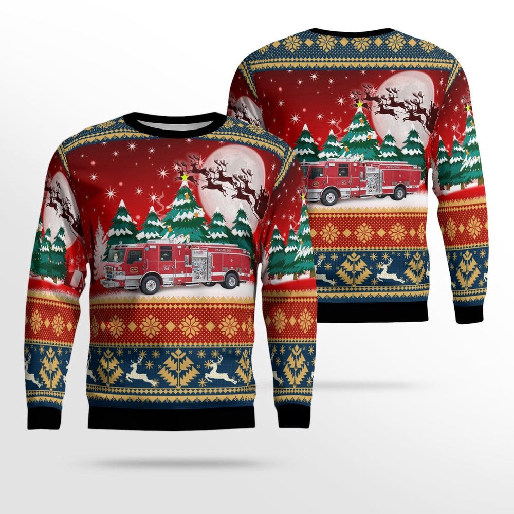 Apache Junction Arizona Superstition Fire & Medical District AOP Ugly Sweater Xmas Unisex Sweater Christmas Gifts for Men Women