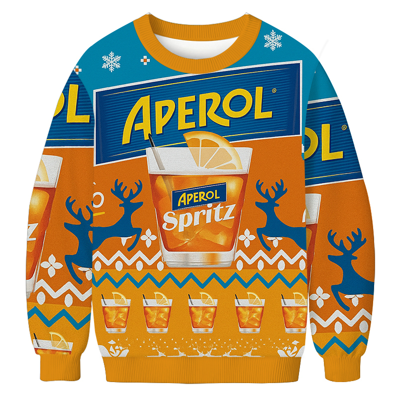 Aperol Spritz Christmas Ugly Sweatshirt Christmas Cozy Winter Wear Gift Ideas