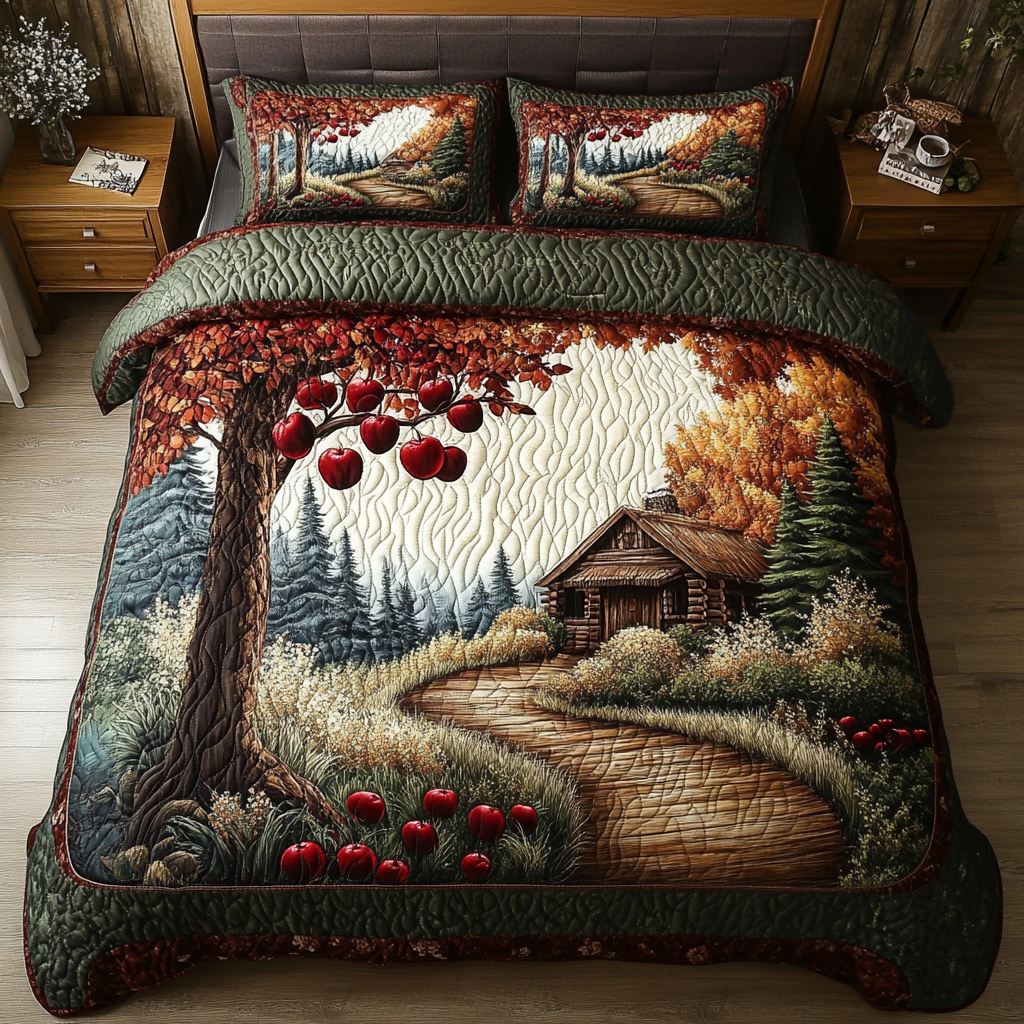 Apple Valley Quilted Bedding Set Best Bedspread Set Autumn Gifts For Friends