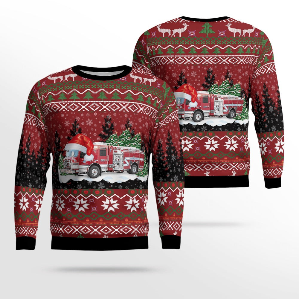 Appleton Wisconsin Gilbert Fire & Rescue Christmas AOP Ugly Sweater Xmas Unisex Sweater Christmas Gifts for Men Women