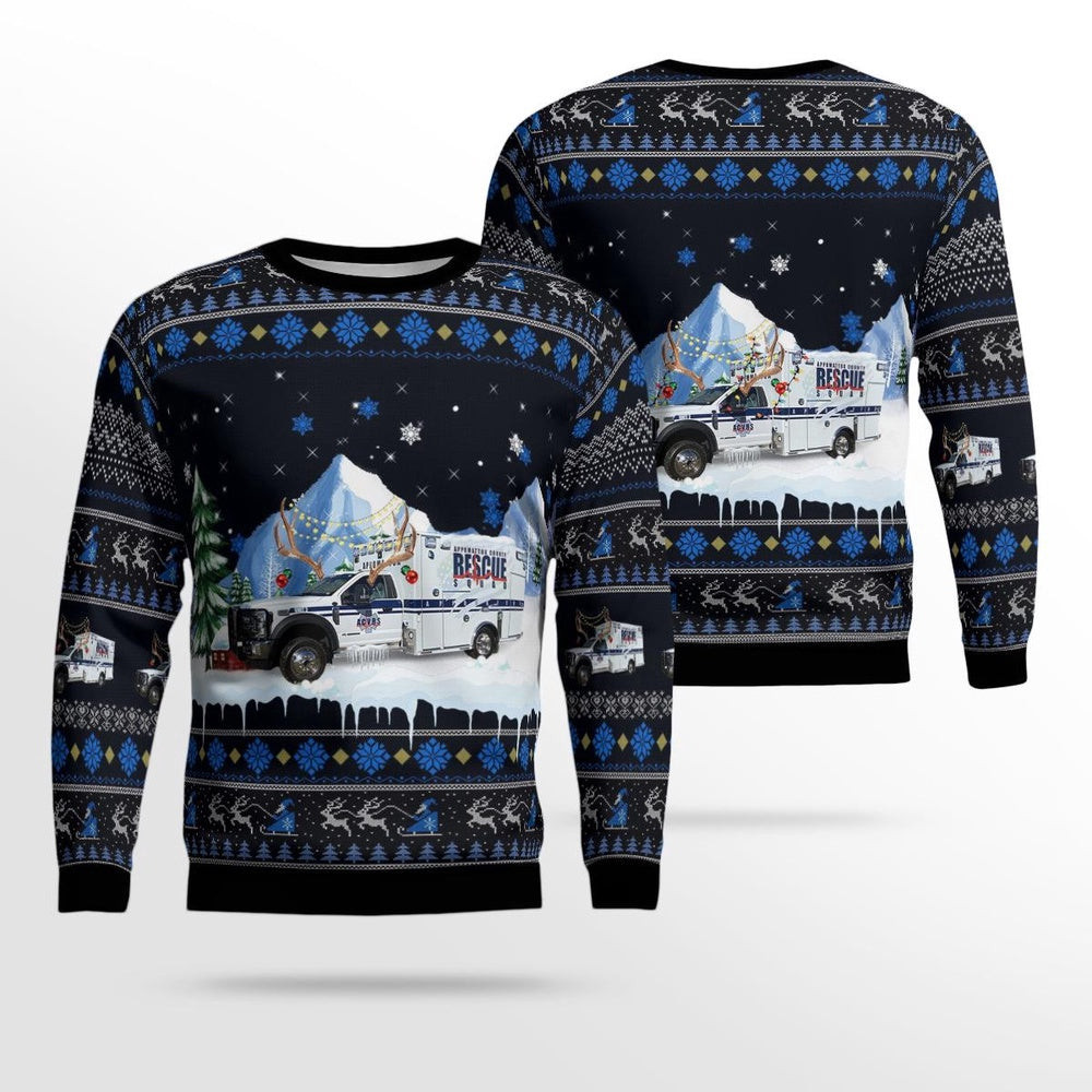 Appomattox County Rescue Squad Appomattox Virginia Christmas AOP Ugly Sweater Xmas Unisex Sweater Christmas Gifts for Men Women