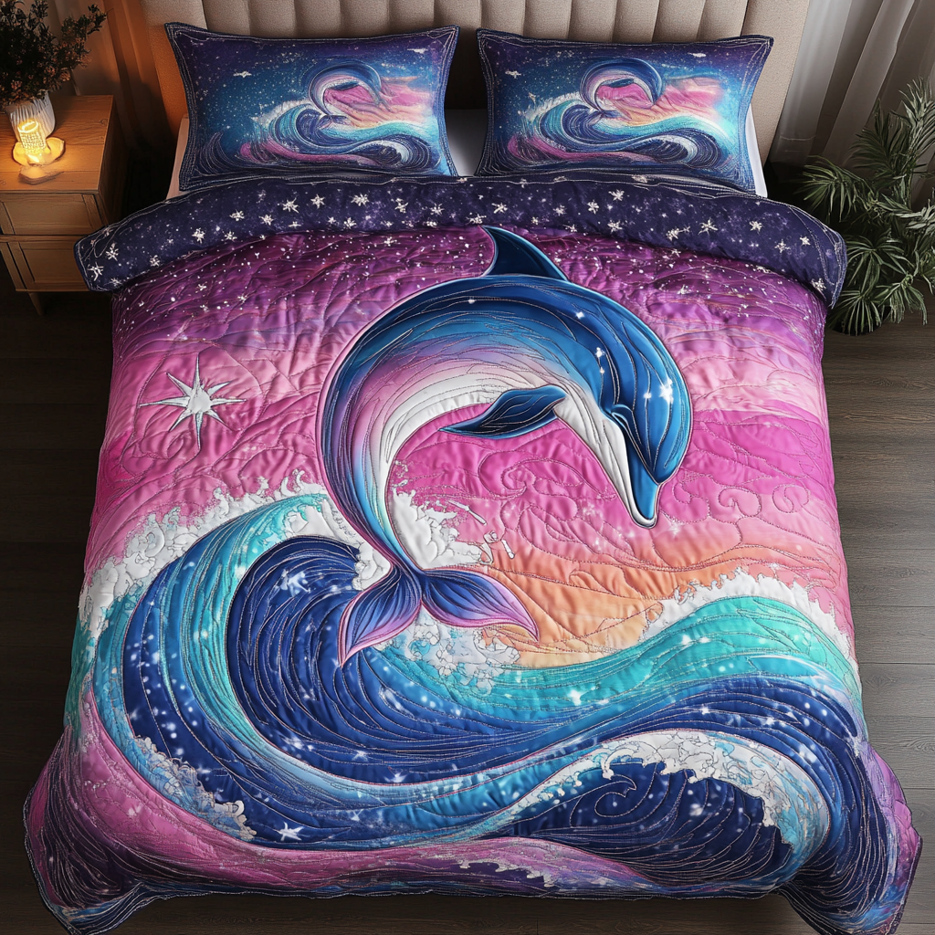 Aqua Glide Quilted Bedding Set Quilted Bedspreads Father's Day Special Gifts For Dad