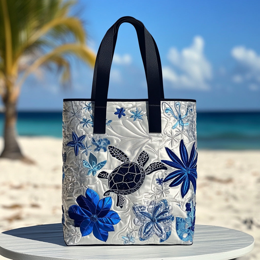 Aqua Journey Quilted Tote Bag Gifts For Sea Turtle Lovers