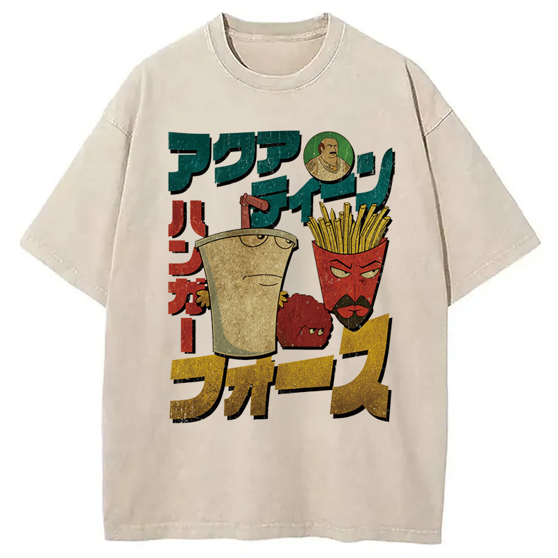 Aqua Teen Hunger Force Washed T-Shirt Everyday Comfort Graphic Shirt Gifts For Friends