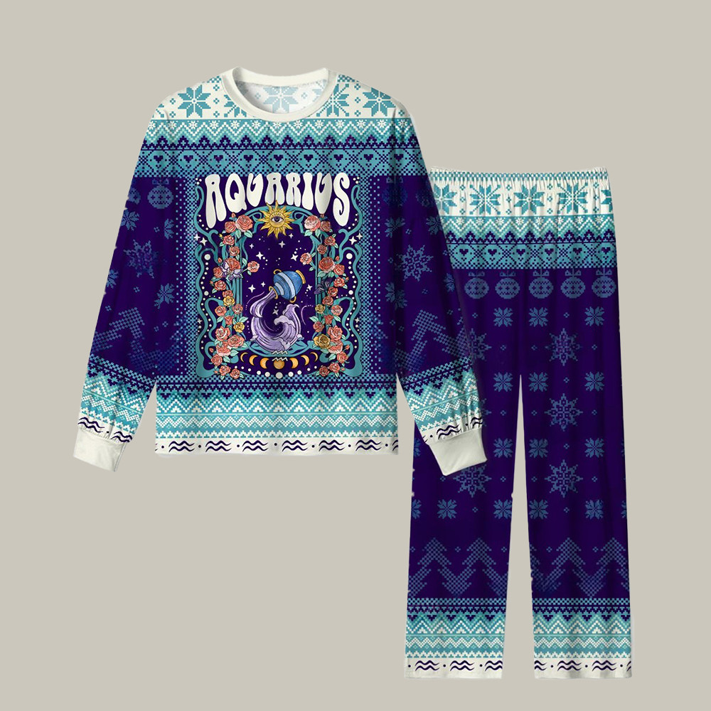 Aquarius Spirit Zodiac Christmas Pajamas Winter Apparel Christmas Gifts For Women