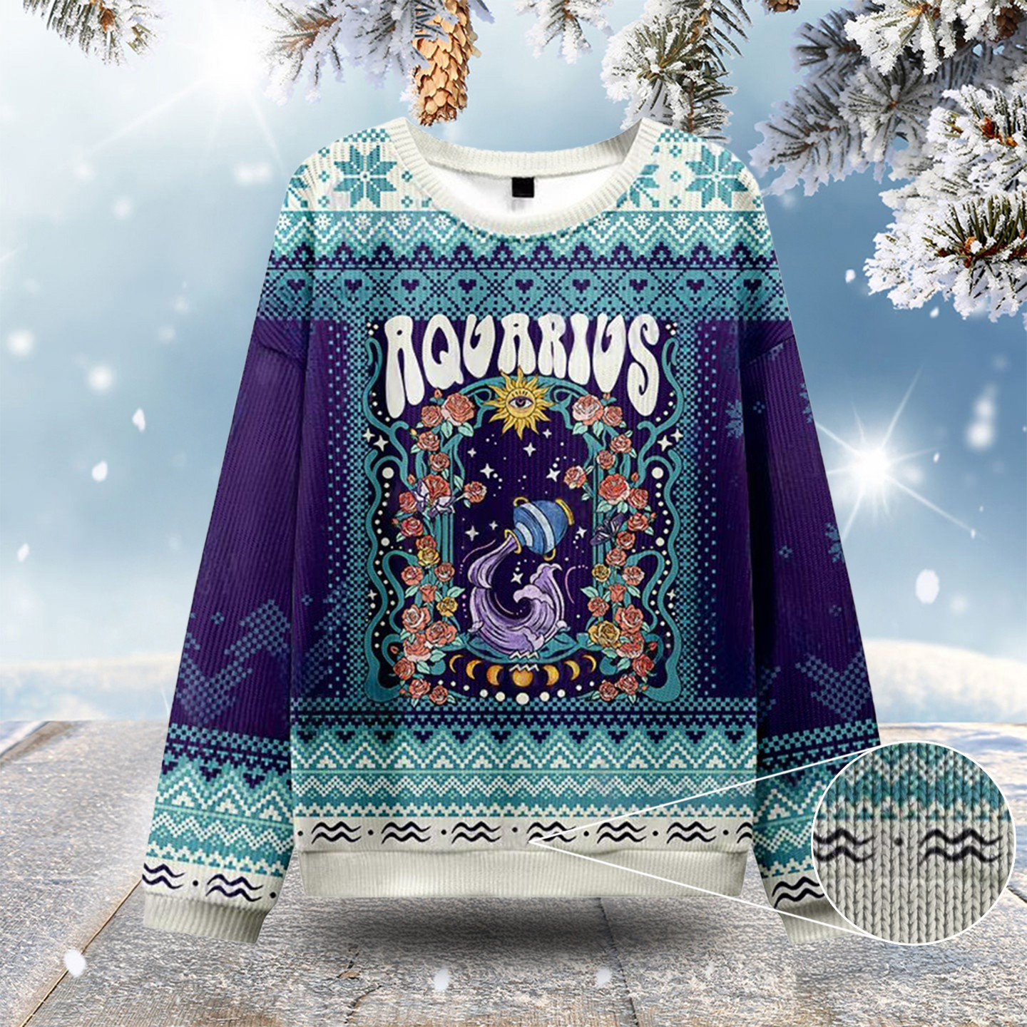 Aquarius Spirit Zodiac Ugly Christmas Sweatshirts Funny Holiday Sweaters Gifts For Mom