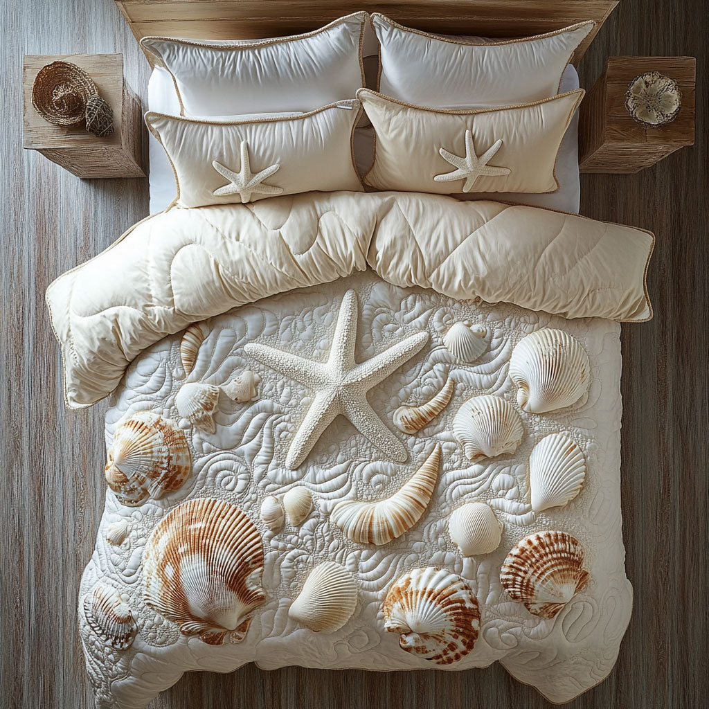 Aquatic Harmony Quilted Bedding Set Duvet Cover Bedspread Bedroom Decor Gifts Items