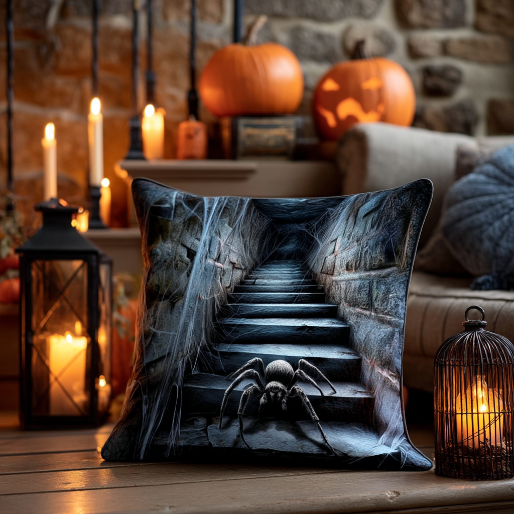 Arachnid Terror Quilted Pillow Case Decorative Pillow Cases Halloween Gifts For Girlfriend