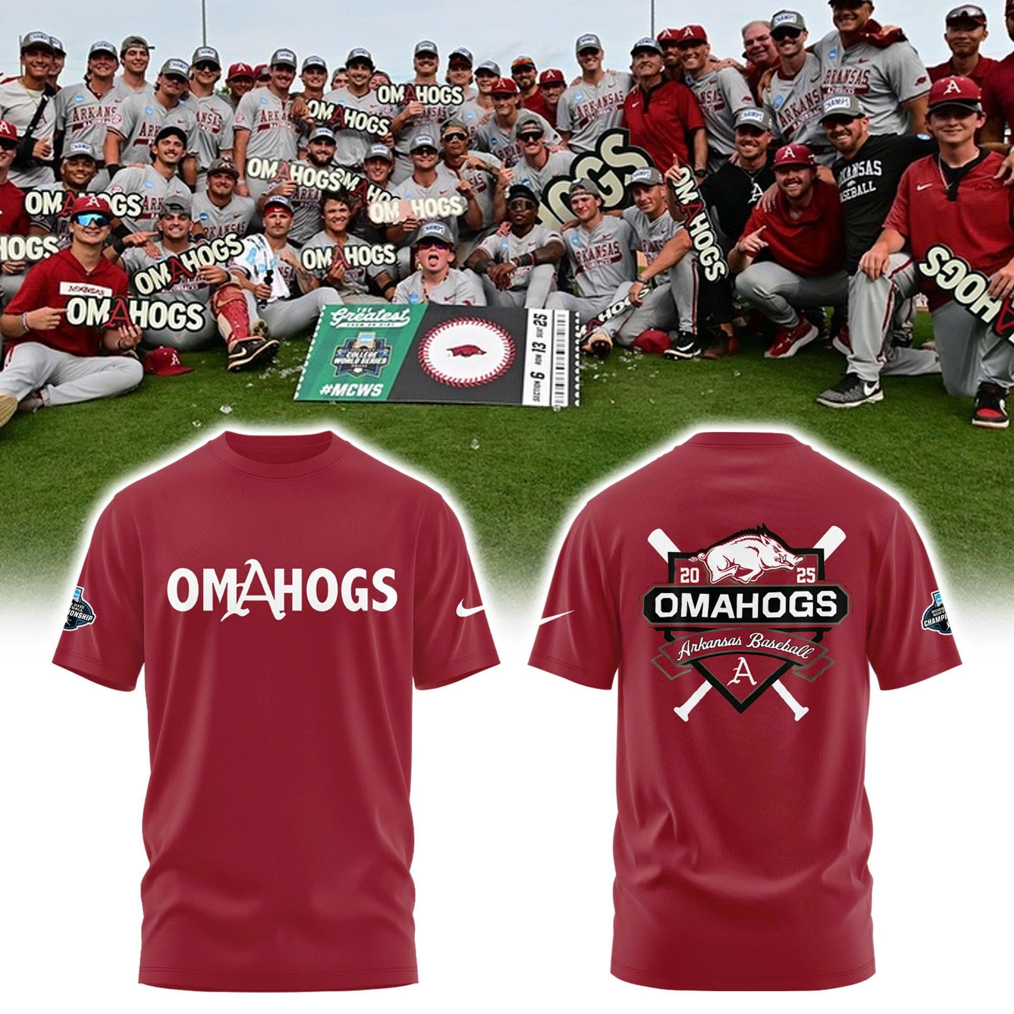 ARB OMAHOGS Champions T-Shirt Best Gifts For Baseball Lovers