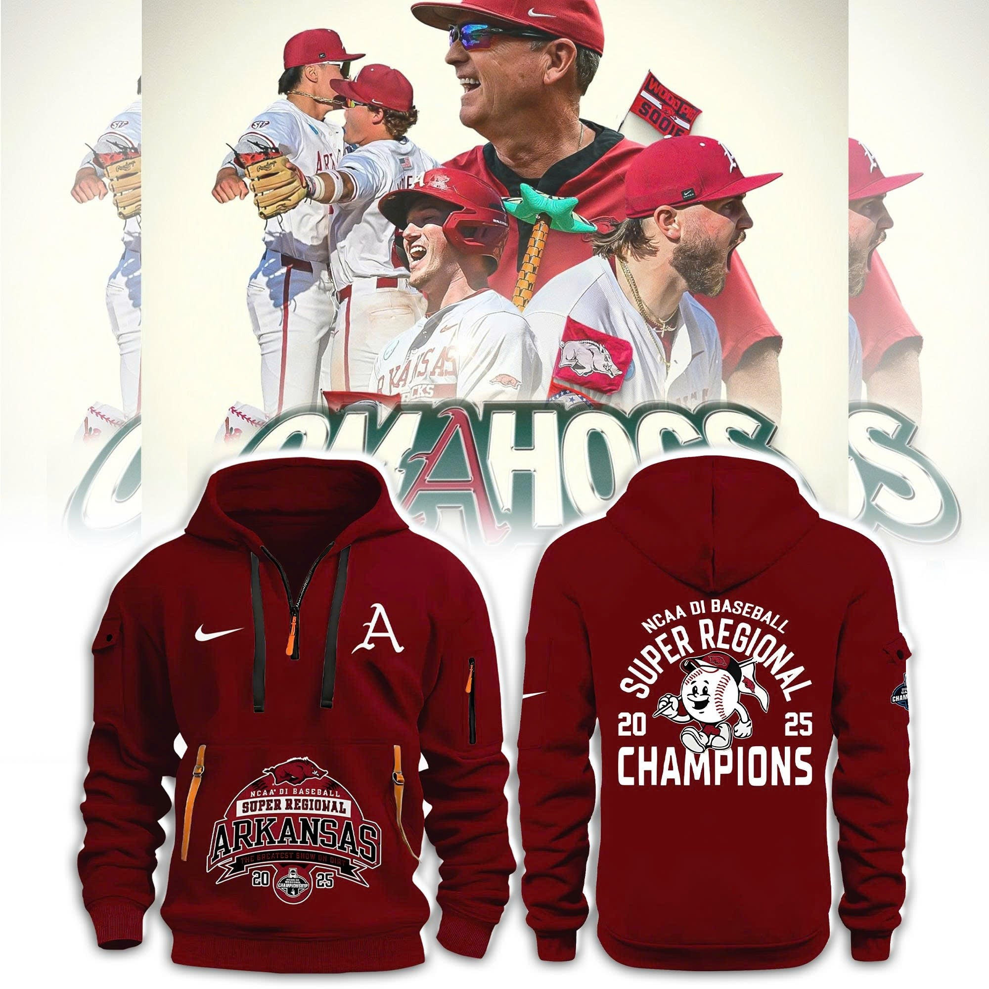 ARB x Regional Champions Redwine Half Zip Hoodie Best Gifts For Baseball Fans