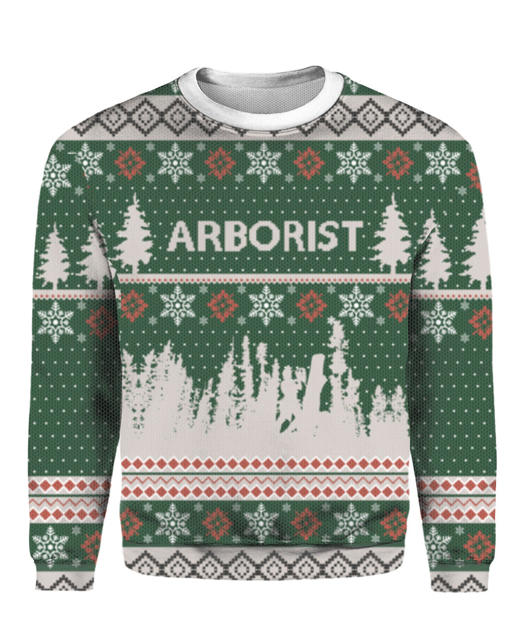 Arborist Forest Pine Tree And Snowflake Ugly Christmas Sweater Cozy Winter Clothes Gift Ideas