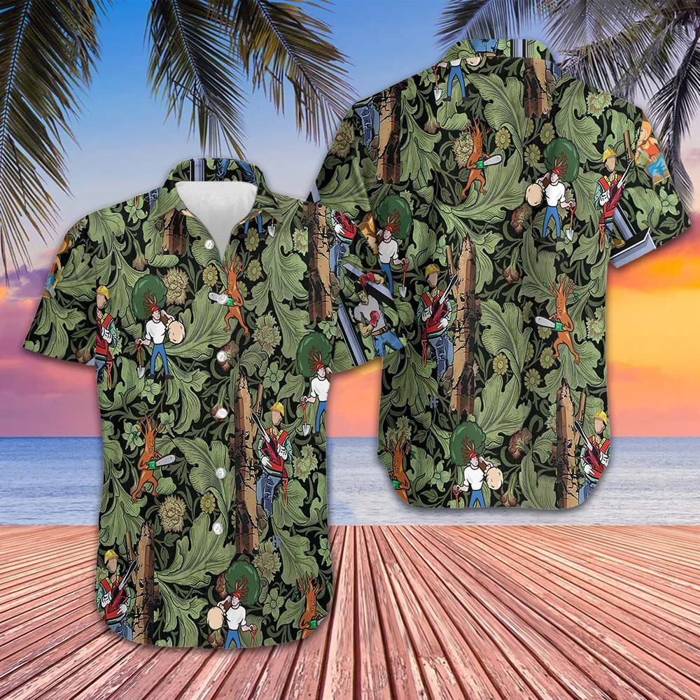 Arborist Proud Tropical Pattern Hawaiian Shirt Mens Beach Shirts Button Up Arborist Gifts Arborist Proud Tropical Pattern Hawaiian Shirt Mens Beach Shirts Button Up Arborist Gifts
