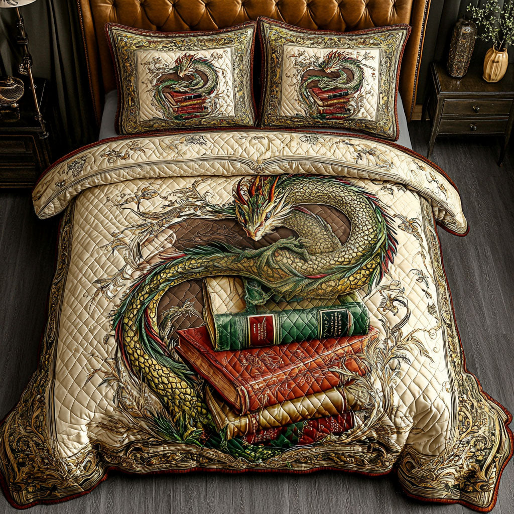 Arcane Serpent Quilted Bedding Set Christmas Bedding Duvet Cover Gifts For Book Lovers Nerd