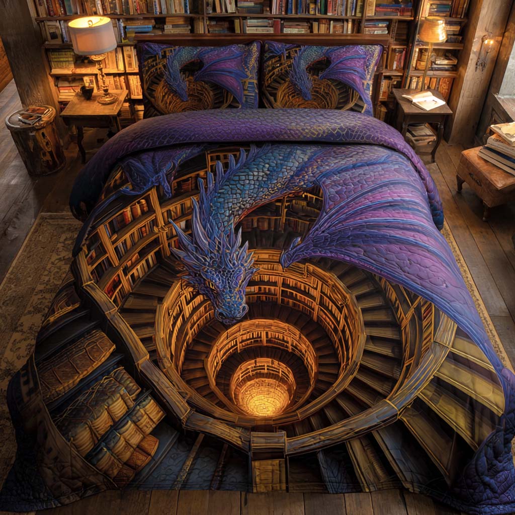 Arcane Spiral Quilted Bedding Set Best Comforter Sets Gifts For People Who Love Books