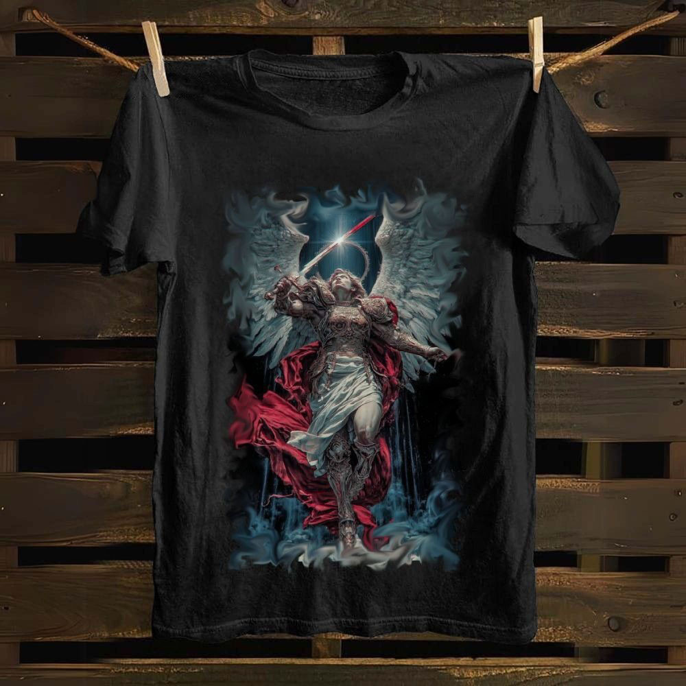 Archangel Sword of Truth Tee Holy Warrior Artwork Religious Christmas Gift For Him