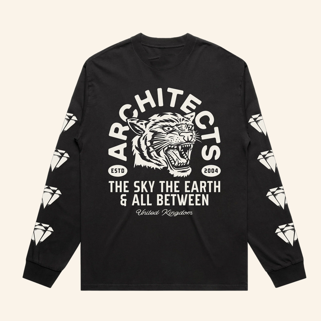 Architect Merch Diamond Tiger Black Long Sleeve T-Shirt Birthday Gift For Him