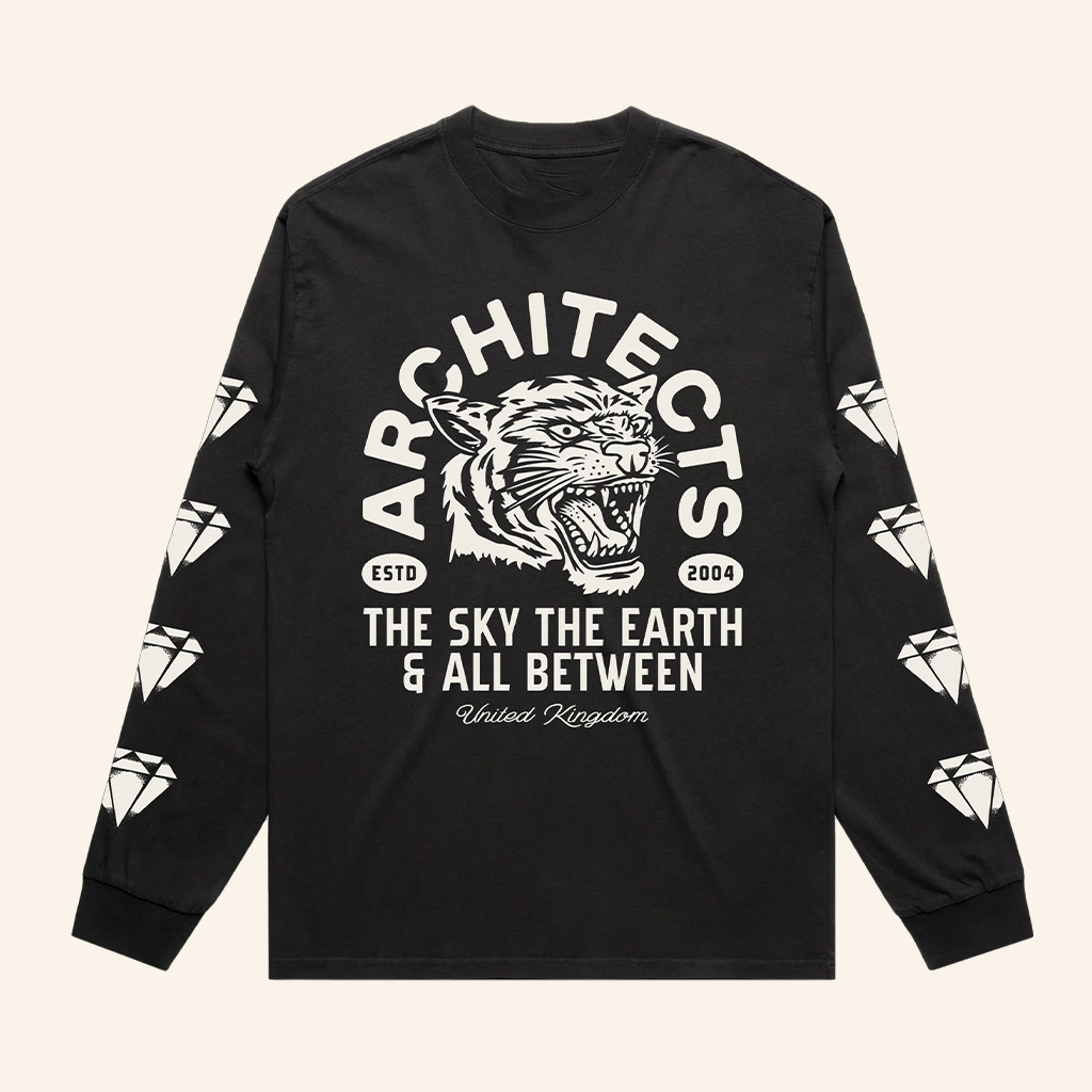 Architects Merch Diamond Tiger Black Long Sleeve Shirt Gifts For Music Fans Architects Merch Diamond Tiger Black Long Sleeve Shirt Gifts For Music Fans