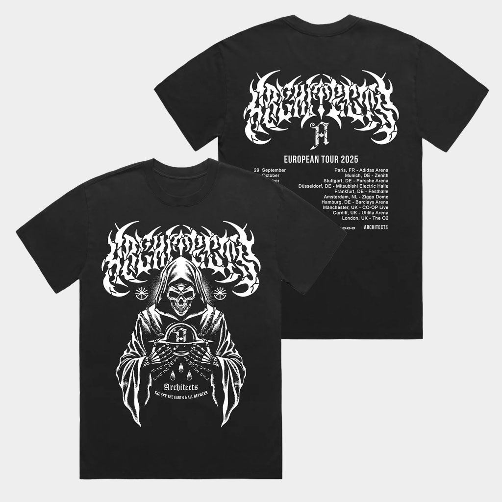 Architects Merch The Sky The Earth Eu Winter 2026 Tour Black T-Shirt Gifts For Band Fans-1