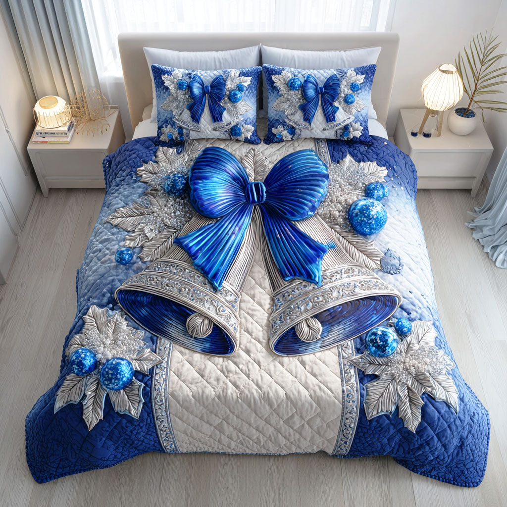 Arctic Bell Carol Quilted Bedding Set High-Quality Cotton Bedding Set for Deep Sleep
