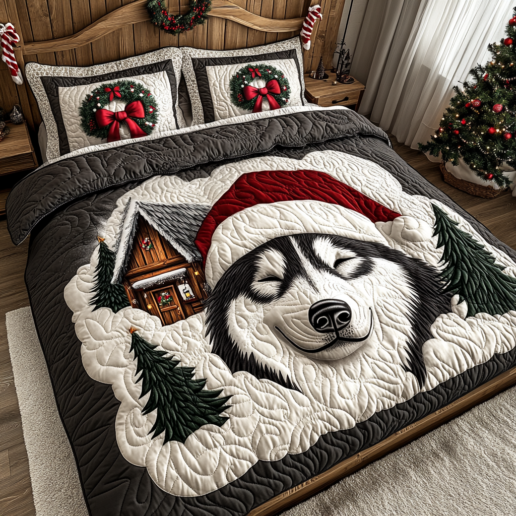 Arctic Dreams Quilted Bedding Set Queen Size Quilt Winter Nature Gift For Sister