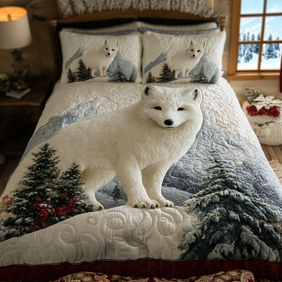 Arctic Fox Charm Quilted Bedding Set Holiday Duvet Covers Christmas Ideas For Mom