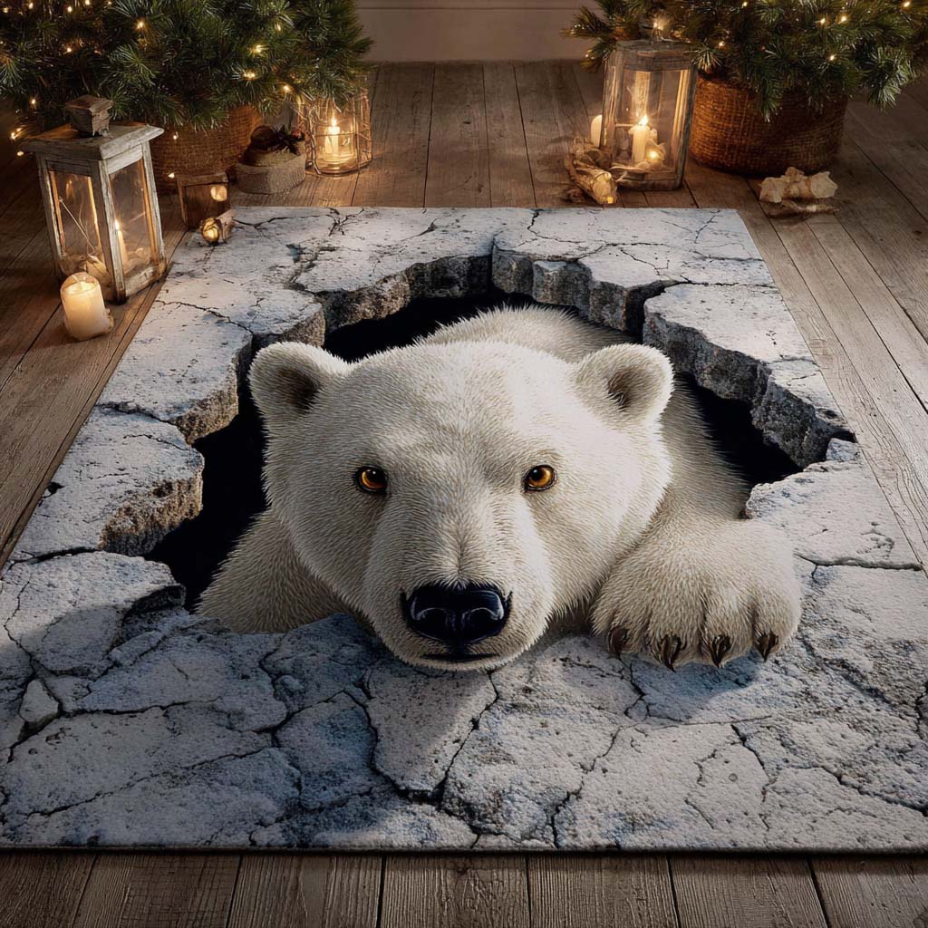 Arctic Gaze Area Rug Home Entrance Decor Ideas Cute Bear Themed Presents
