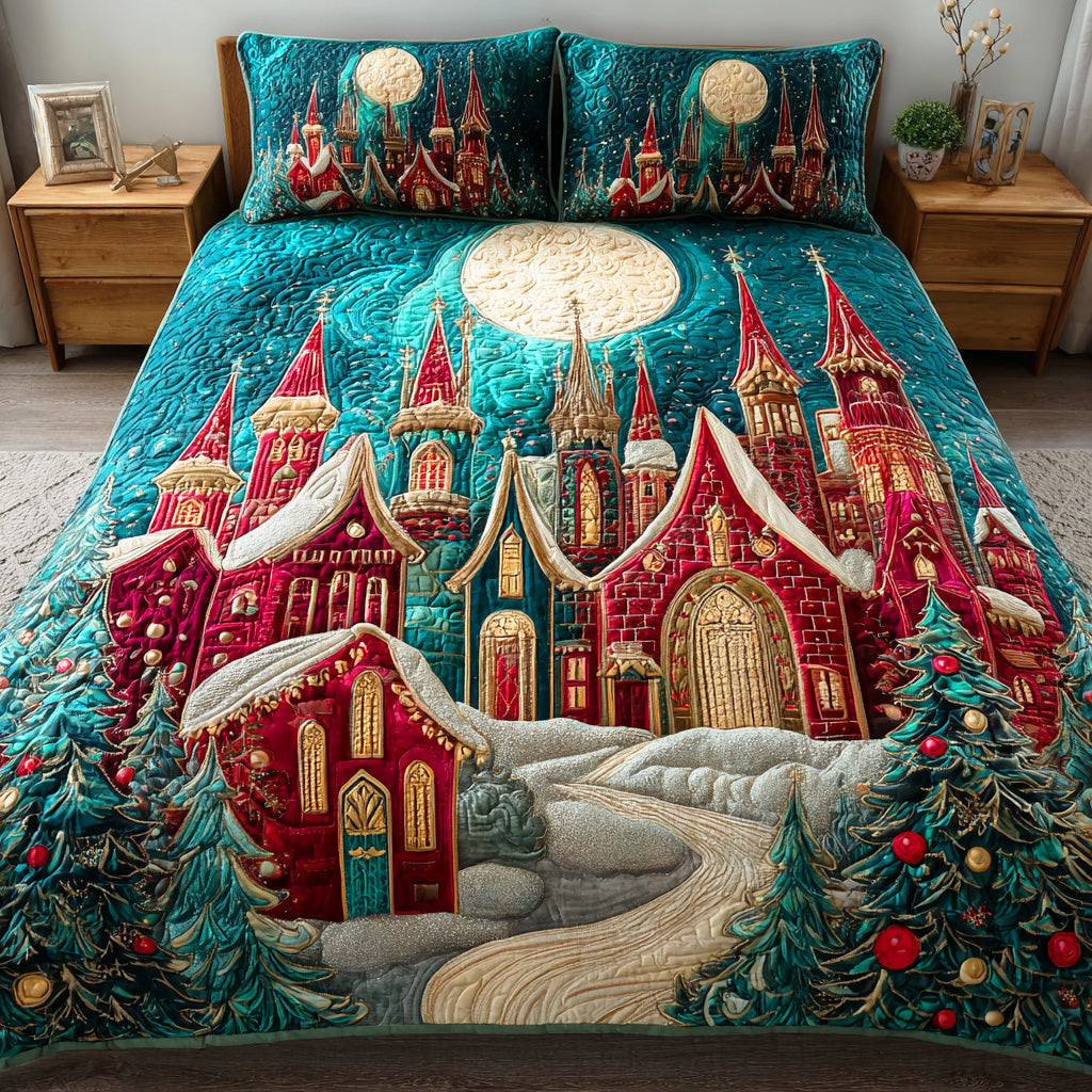 Arctic Gleam Quilted Bedding Set Holiday Duvet Sets Good Family Christmas Presents