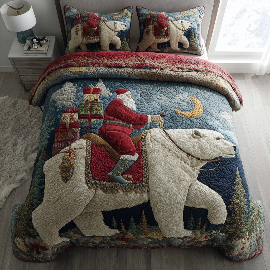 Arctic Santa Claus Quilted Bedding Set Xmas Duvet Sets Christmas Gifts For Men 2025