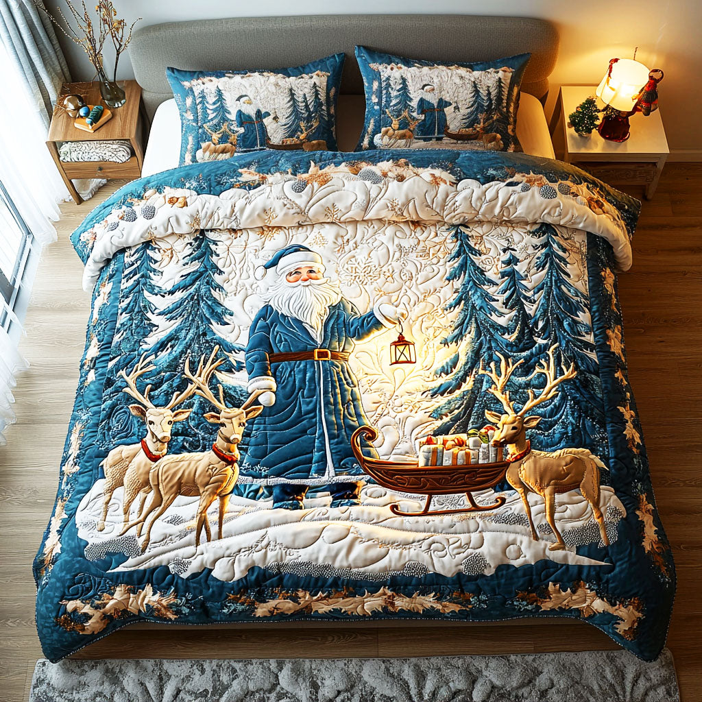 Arctic Santa Journey Quilted Bedding Set Xmas Duvet Sets Family Christmas Present Ideas