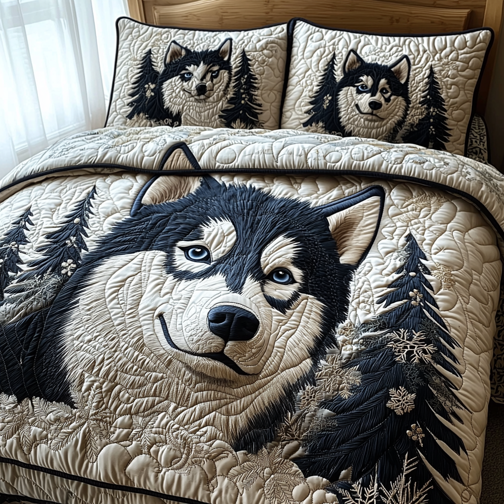 Arctic Spirit Quilted Bedding Set Lightweight Duvet Cover Set for Year-Round Comfort