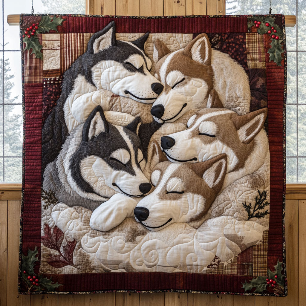 Arctic Whispers Quilt Blanket Best Throw Blanket Christmas Gift for Dog Pet Lovers