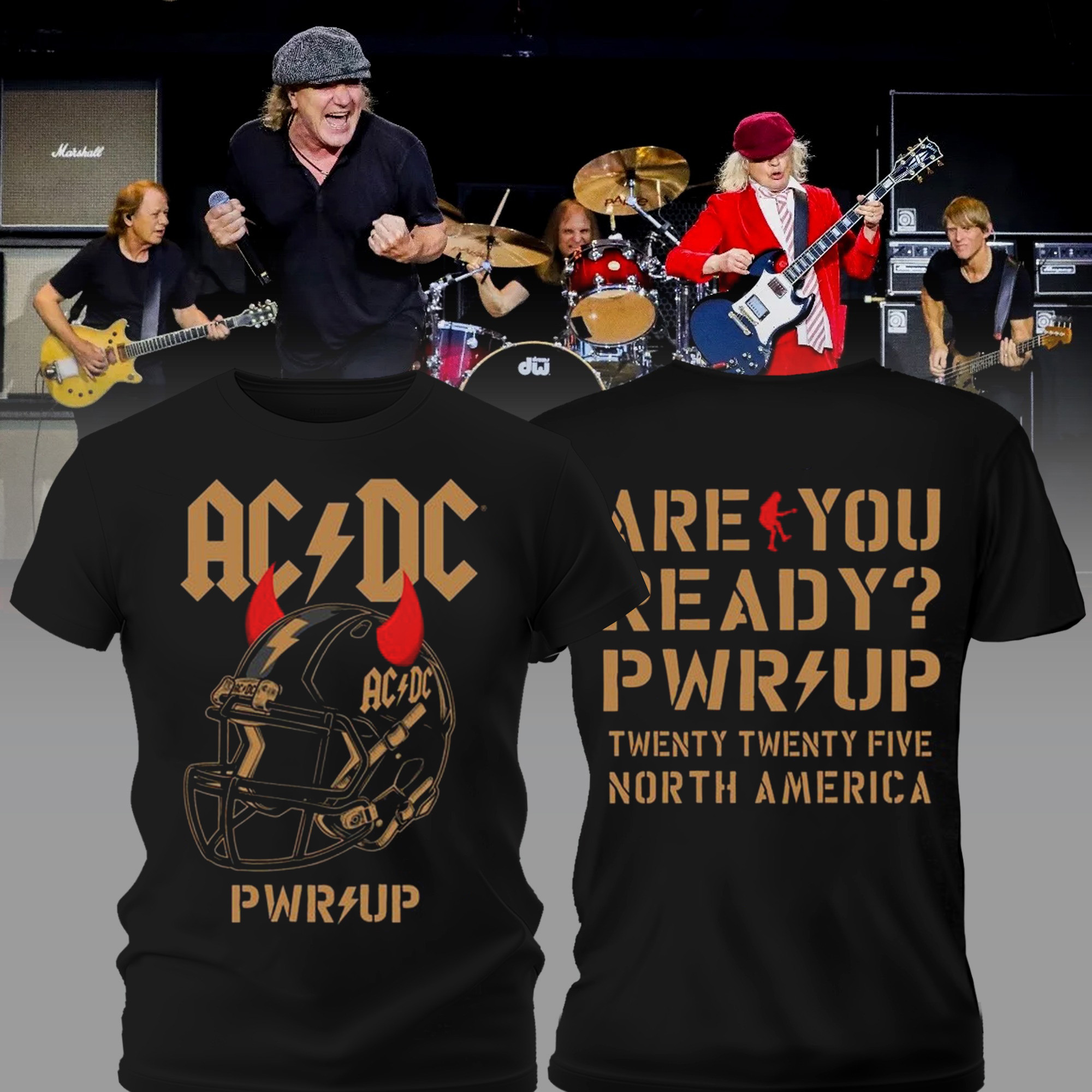 Are You Ready Football Helmet PWR UP Tour T-Shirt Gifts For People Who Love Music