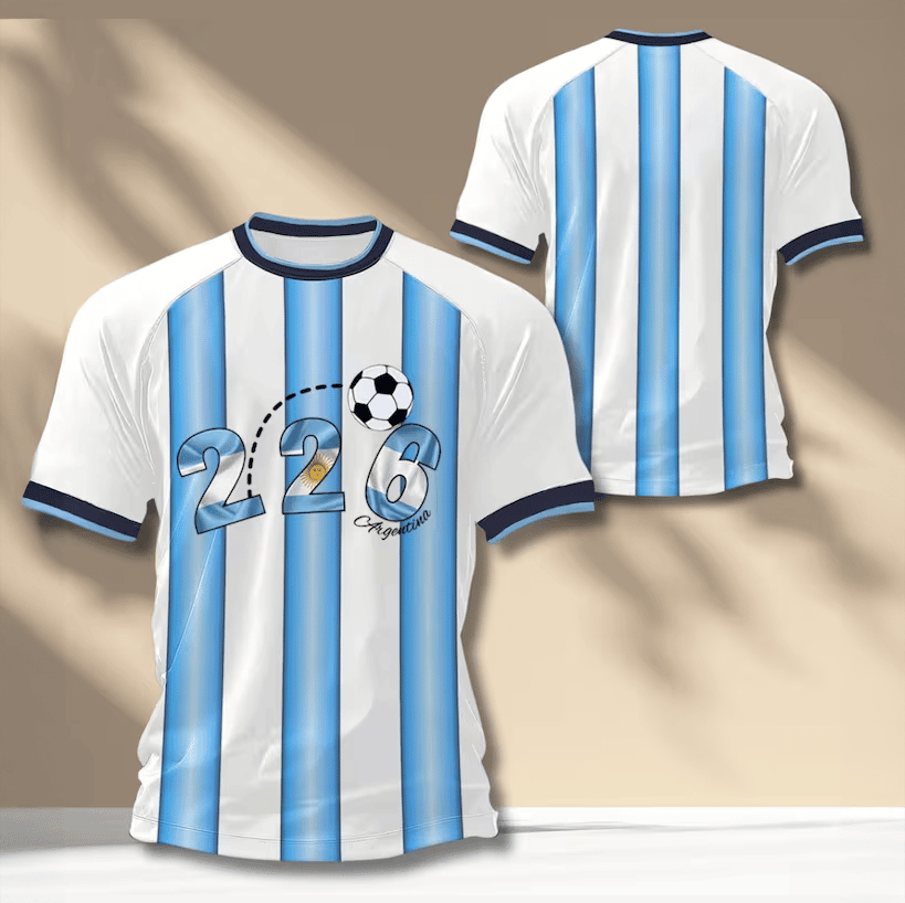 Argentina 2026 FIFA World Cup T-Shirt Soccer Clothes Present Idea For Dad Birthday