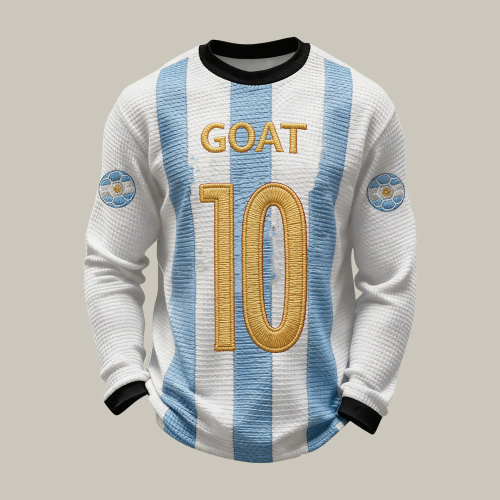 Argentina FIFA World Cup 2026 Goat Long Sleeve Shirt Soccer Apparel Gift For Him