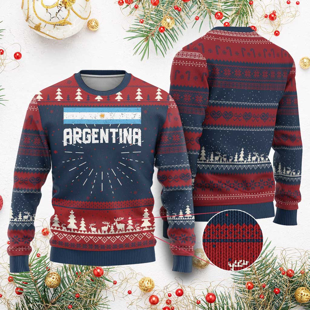 Argentina Ugly Christmas Sweater ARG Throwback Vintage Sweater Argentine Inspired Gifts