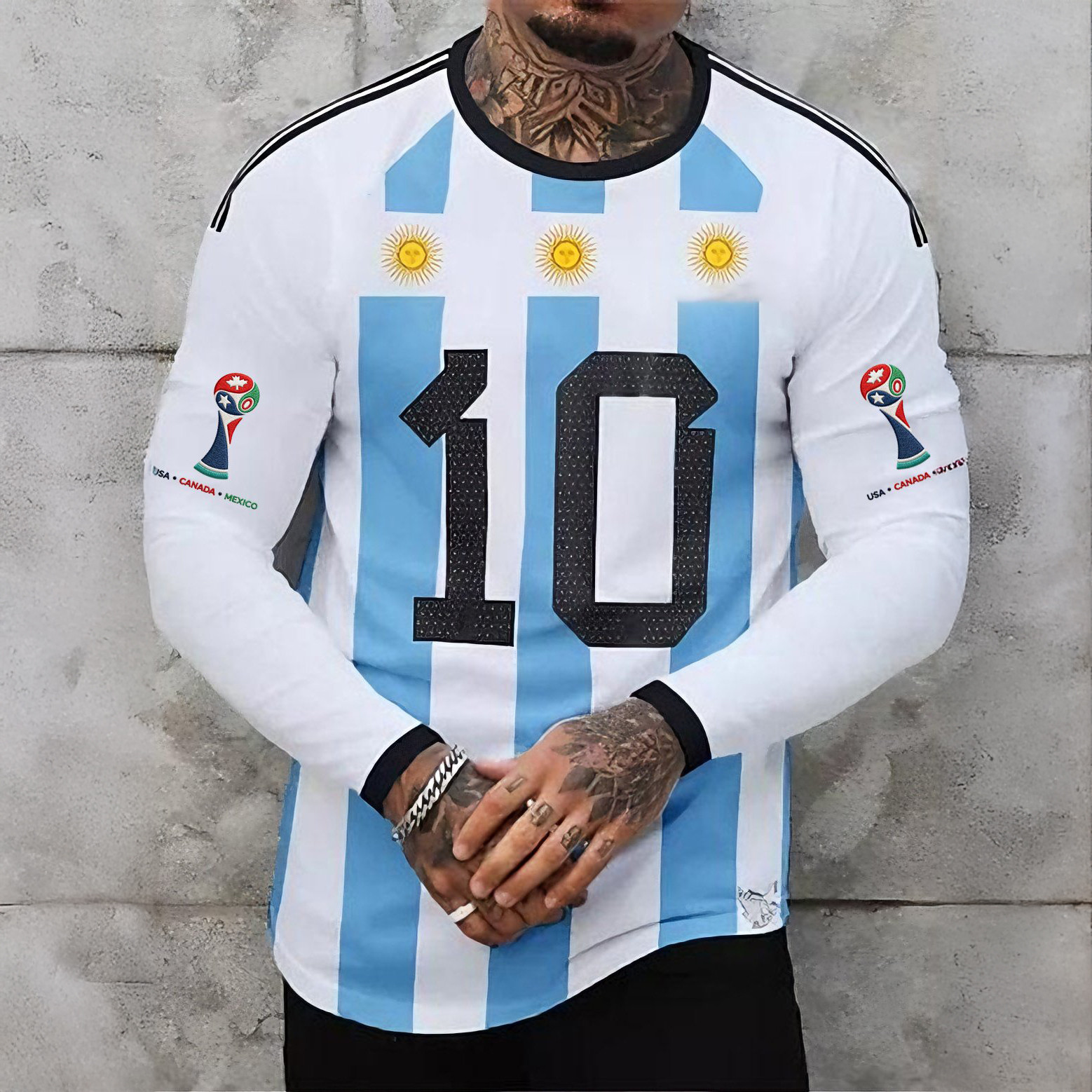 Argentina World Cup 2026 Group Stage Matches Long Sleeve Shirt World Cup Apparel