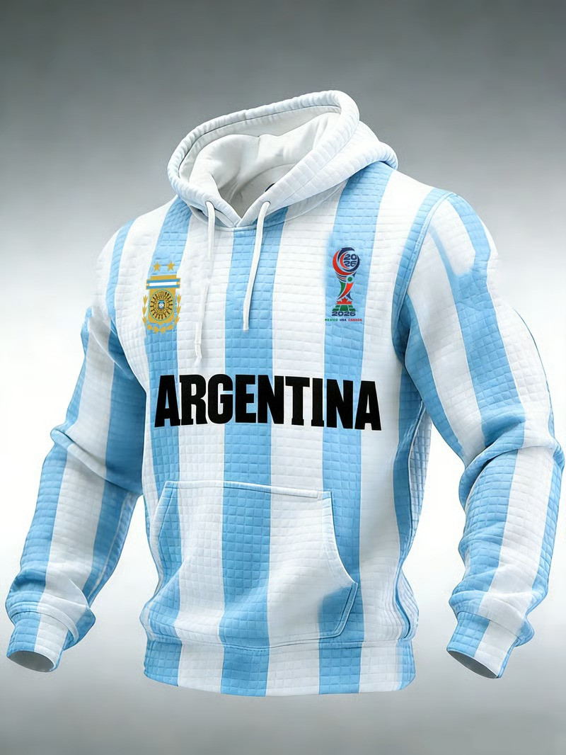 Argentina World Cup 2026 Hoodie Soccer Fan Gear Football Pullover Gift For Argentina Fans
