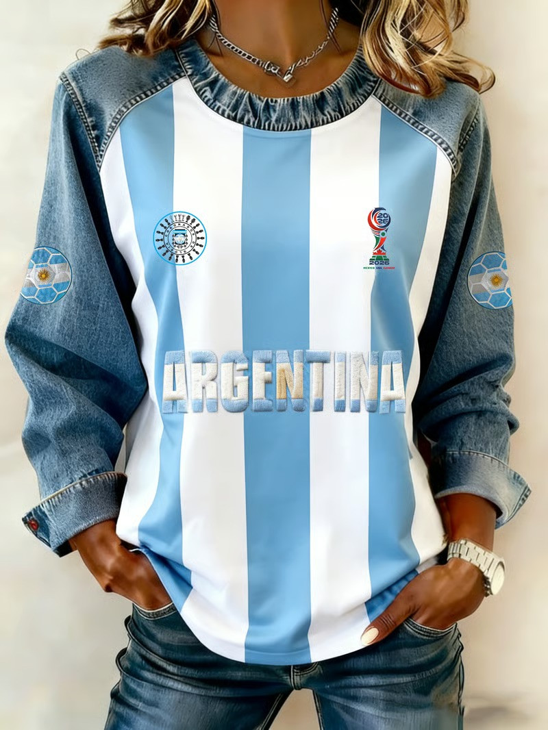 Argentina World Cup 2026 Sweatshirt Soccer Fan Gear Football Clothing Gift For Argentina Fans
