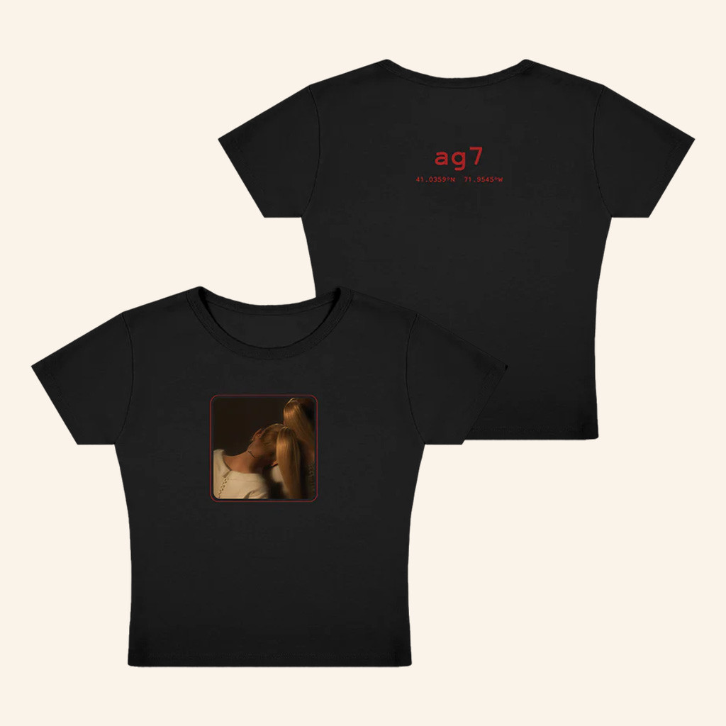 Ariana Grande Merch AG7 Black Cropped Shirt Birthday Gifts For Music Lovers