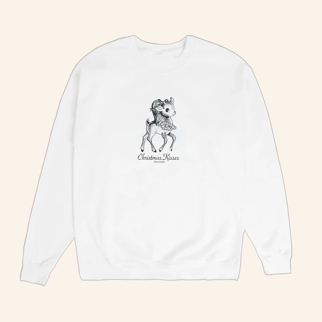 Ariana Grande Merch Christmas Kisses Reindeer Crewneck Sweatshirt Christmas Gifts For Besties