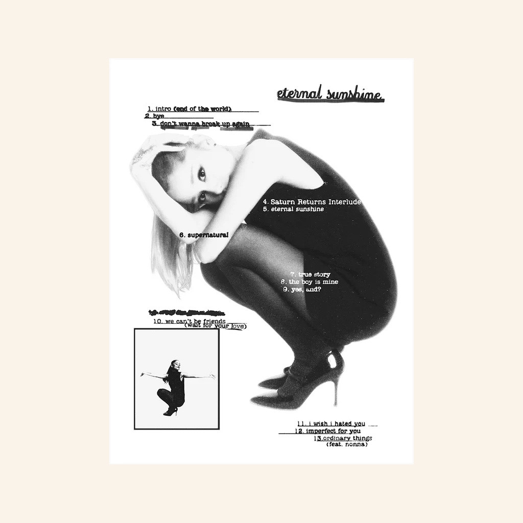 Ariana Grande Merch Eternal Sunshine Tracklist Poster Wall Art For Living Room Gifts For Fans